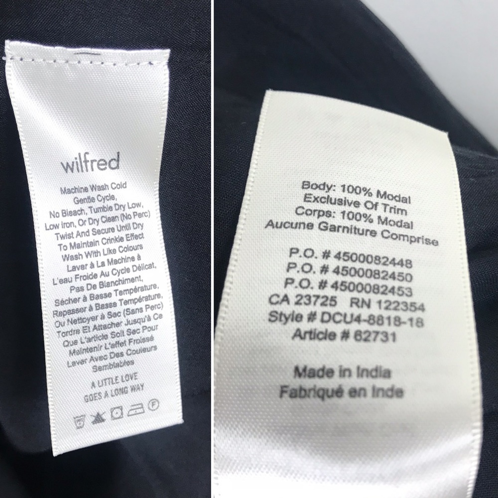 Aritzia Wilfred Emmie Off the Shoulder Boho Peasant Coastal Sun Dress Black M - Picture 11 of 16